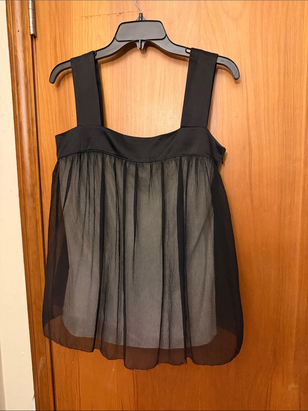 DKNY Black Silk-Blend Camisole with V-Neck